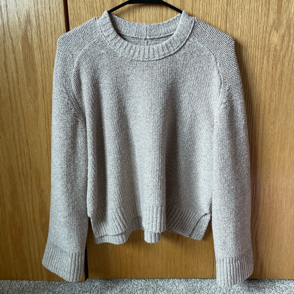 Abercrombie & Fitch Madeline Crew Sweater in Sand
